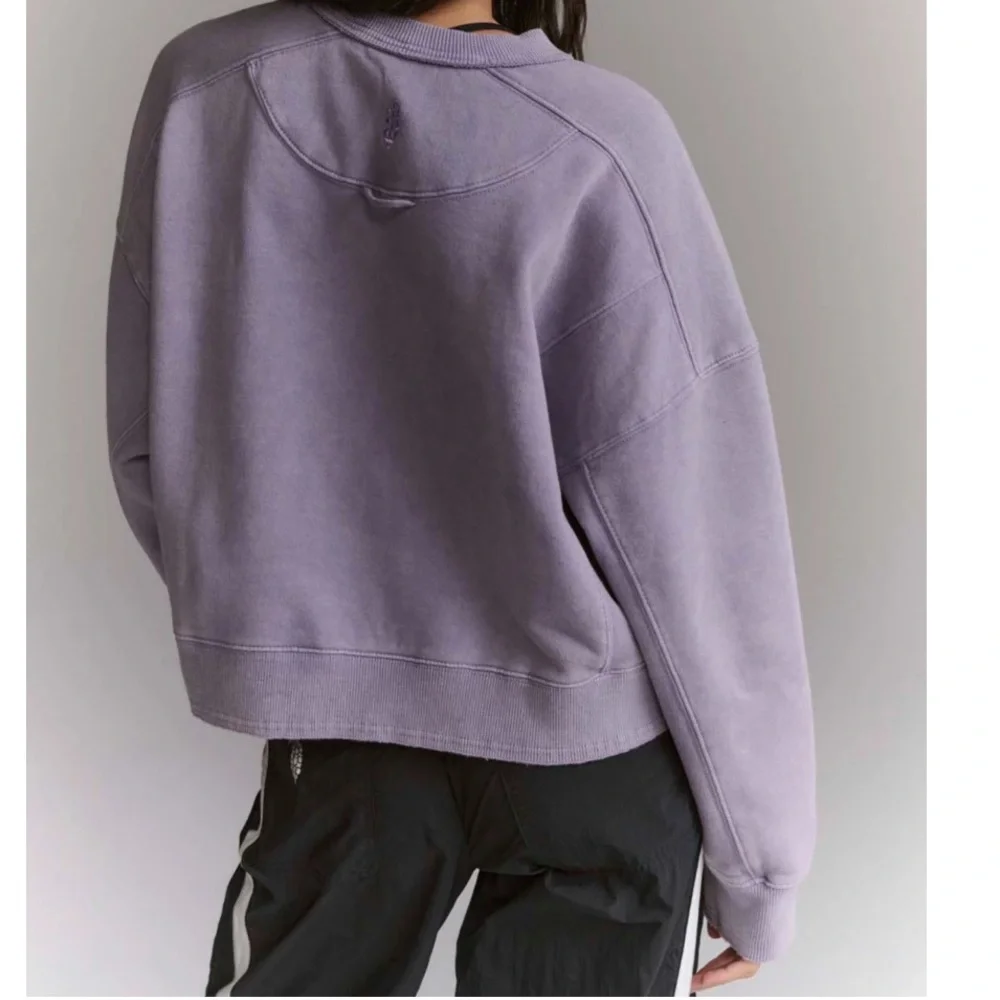 FP Movement Pullover Sweatshirt Size Large Purple Relaxed Fit Crew Neckline - Picture 3 of 15